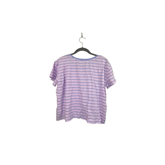 Vineyard Vines Surftee Striped Pink Blue Crop Top Short Sleeve Shirt Size Medium - Picture 4 of 4
